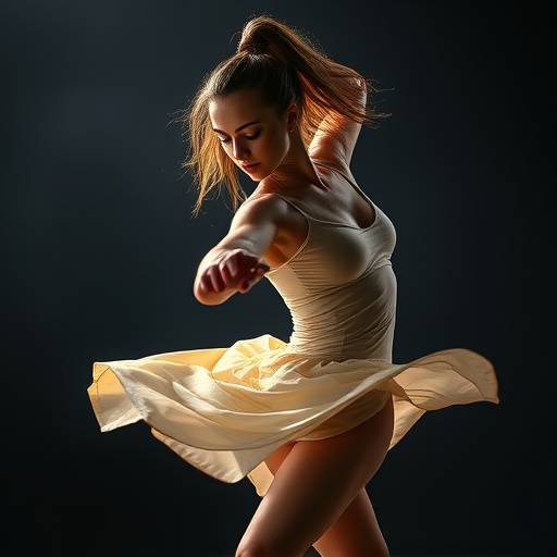 Portræt af en danser i bevægelse